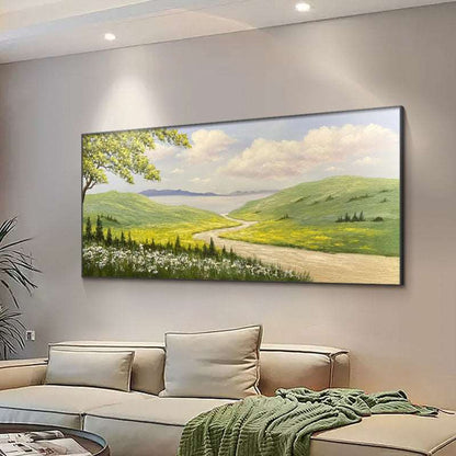 Green Wild Scenery Painting - Landscape - Artvora