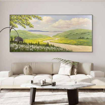 Green Wild Scenery Painting - Landscape - Artvora