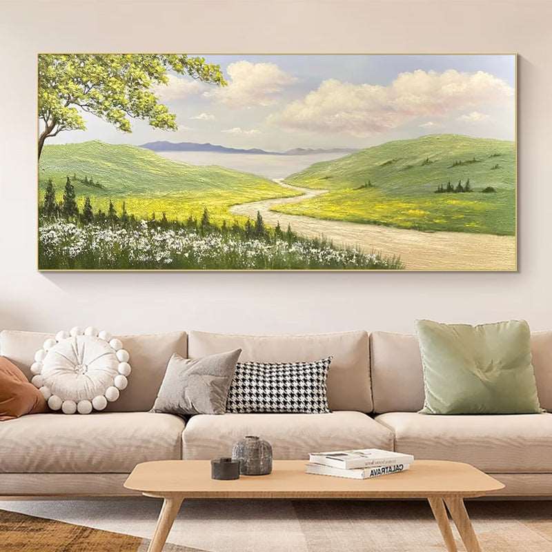 Green Wild Scenery Painting - Landscape - Artvora