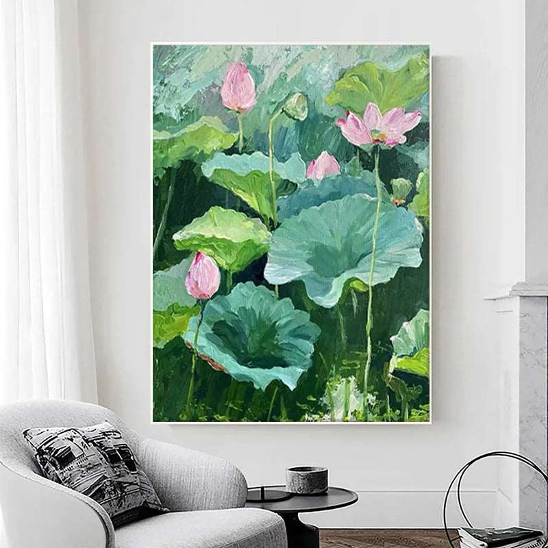 Lotus Leaf Painting - Flowers - Artvora