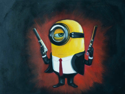 Minion Detective Painting - Cartoon - Artvora