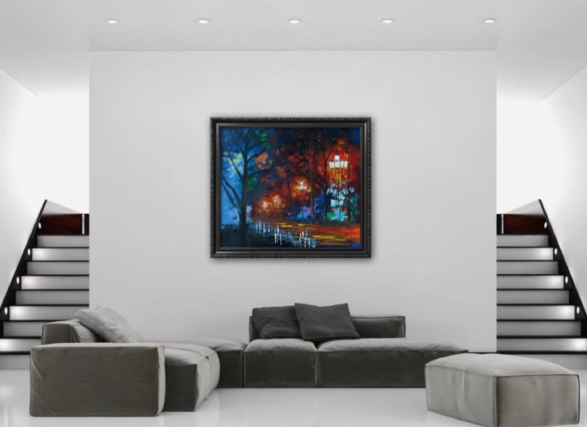 Night View Painting - Landscape - Artvora