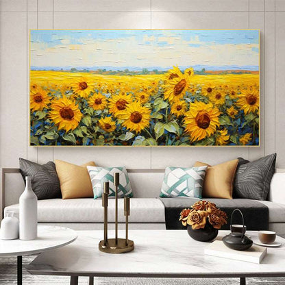 Ocean of Sunflowers Painting - Landscape - Artvora