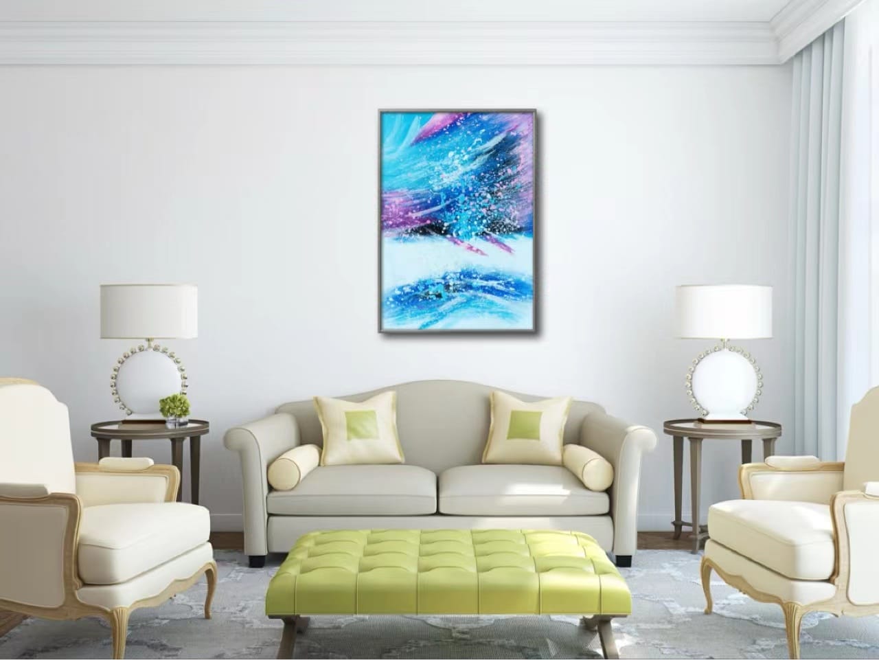 Ocean Wave Painting - Textured - Artvora