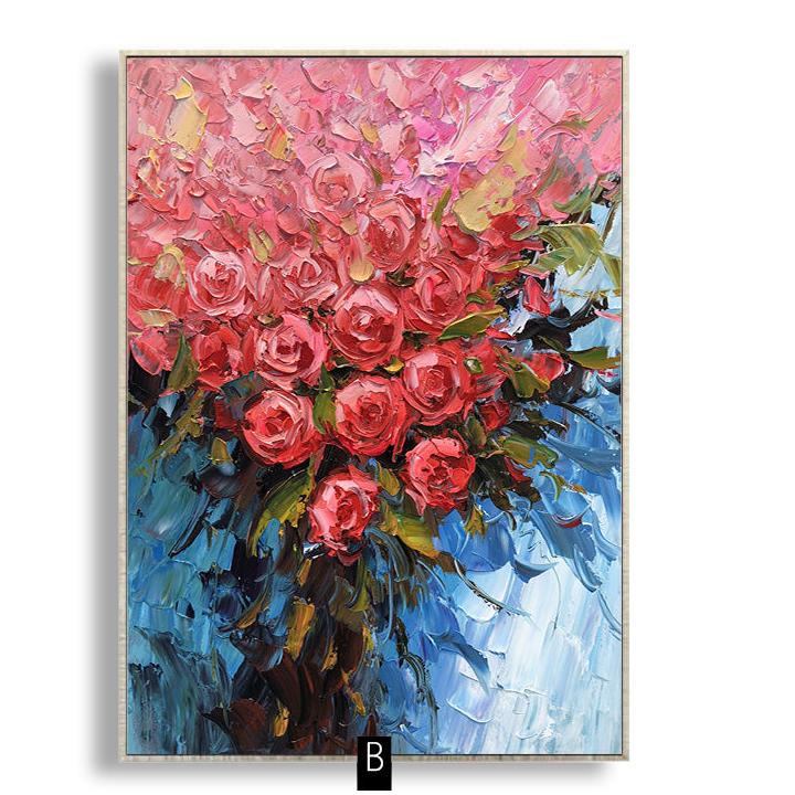 Pink Rose Bloom Painting - Flowers - Artvora