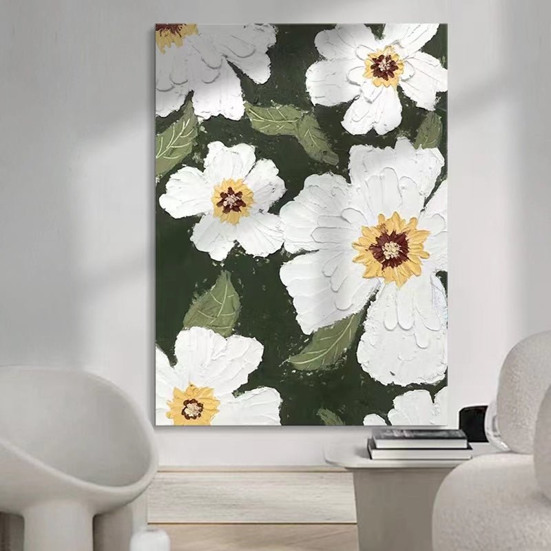 Pure White Flowers Painting - Flowers - Artvora