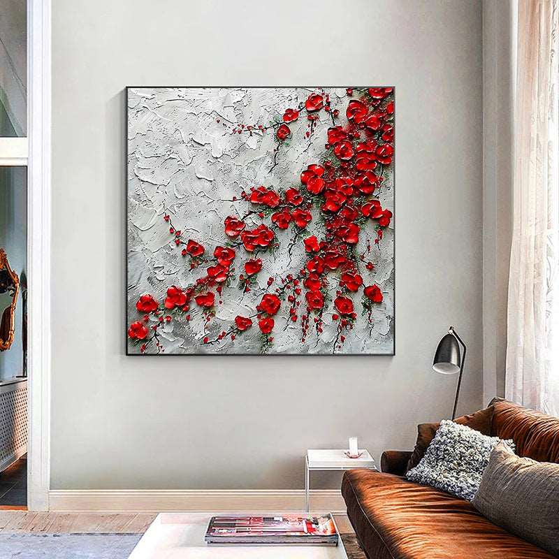 Red Plum Blossoms 01 Painting - Flowers - Artvora