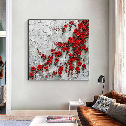 Red Plum Blossoms 01 Painting - Flowers - Artvora