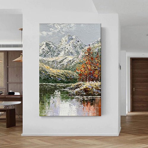 River at the foot of the mountain Painting - Landscape - Artvora