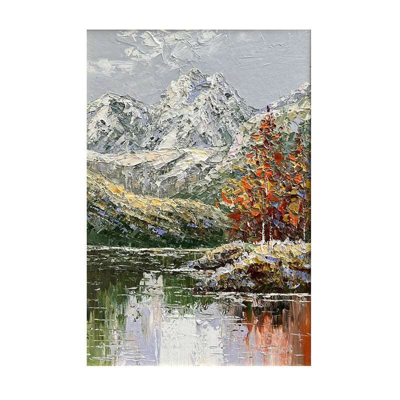 River at the foot of the mountain Painting - Landscape - Artvora