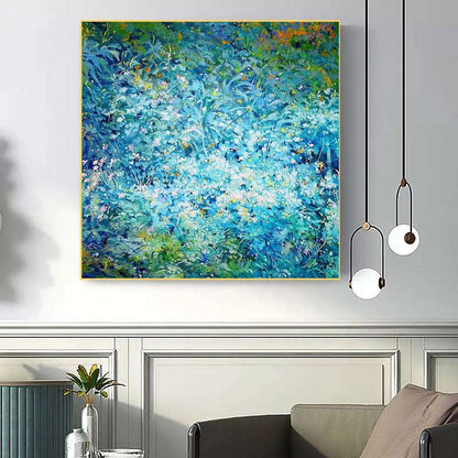 Sea of Blue Flowers Painting - Flowers - Artvora