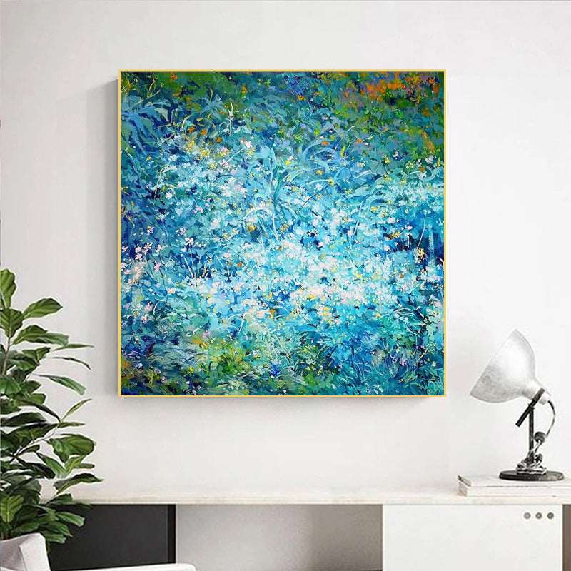 Sea of Blue Flowers Painting - Flowers - Artvora