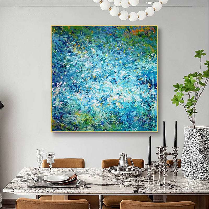 Sea of Blue Flowers Painting - Flowers - Artvora