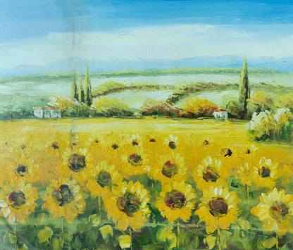 Sea of sunflowers Painting - Flowers - Artvora