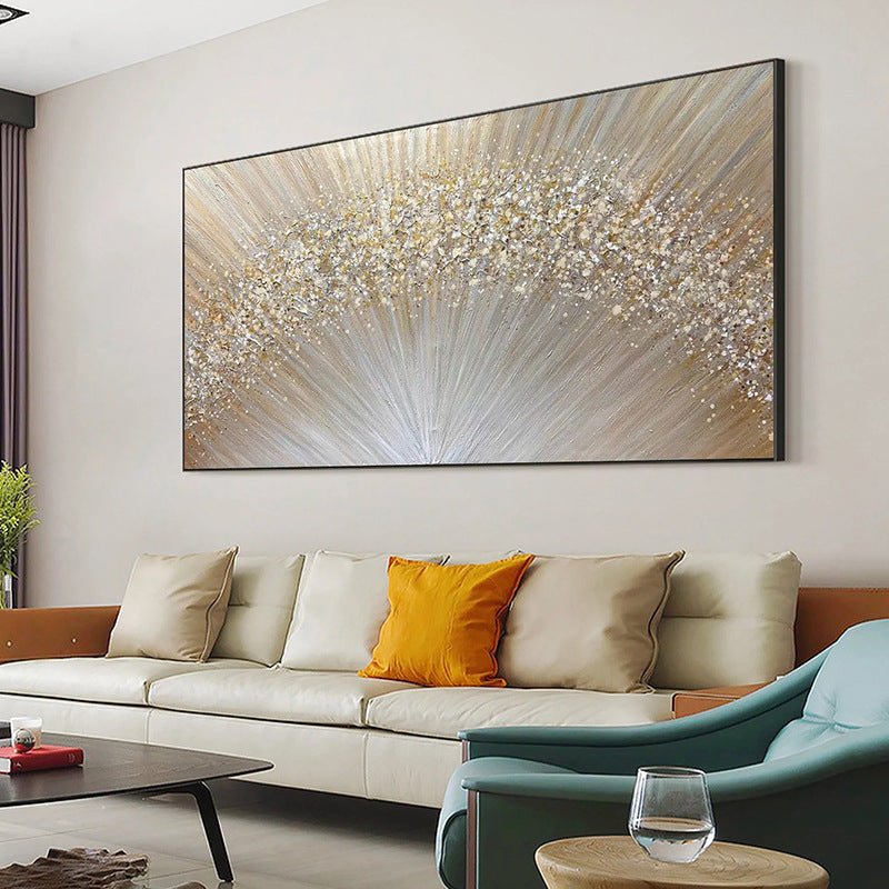 Shining Golden Fire Painting - Abstract - Artvora