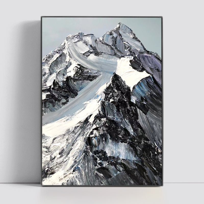 Snow Peaks Painting - Textured - Artvora