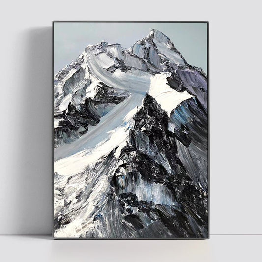 Snow Peaks Painting - Textured - Artvora