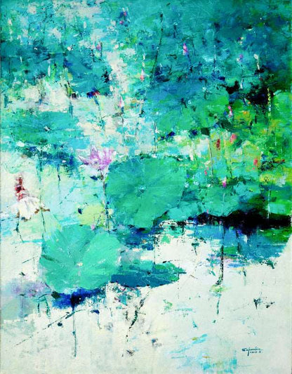 Summer Lotus Painting - Landscape - Artvora