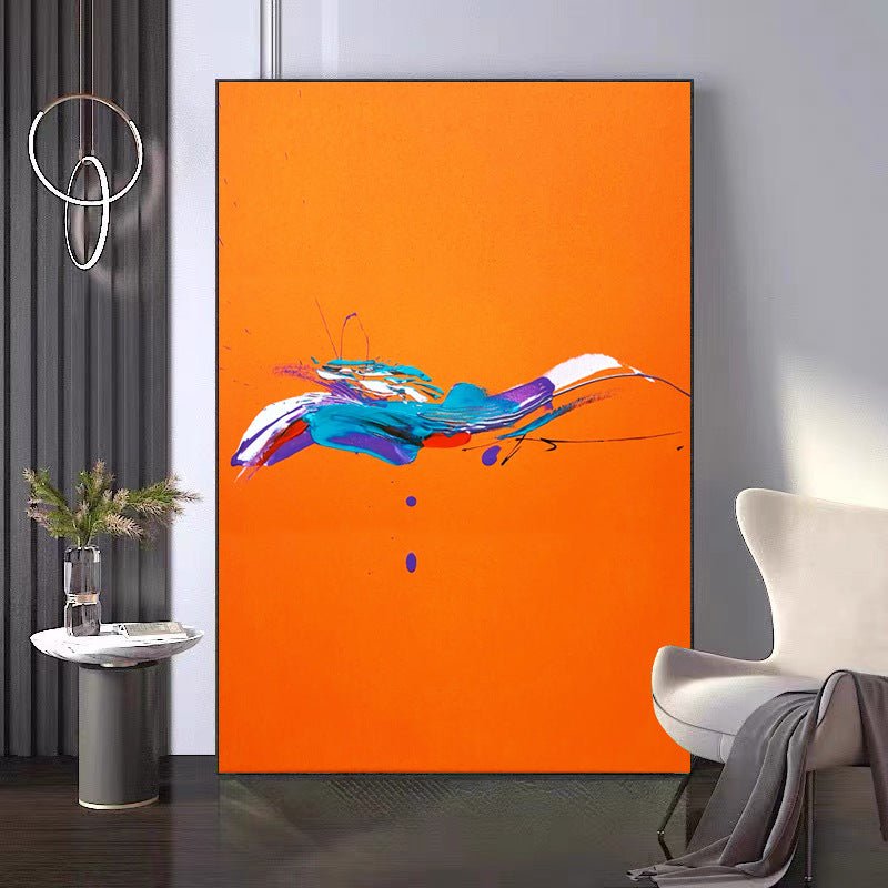 Swim in the Orange Sea Painting - Abstract - Artvora