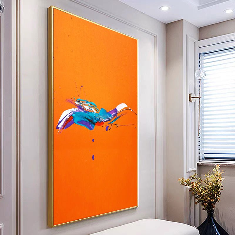 Swim in the Orange Sea Painting - Abstract - Artvora