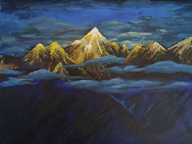 Texture expression of the mountain Painting - Landscape - Artvora