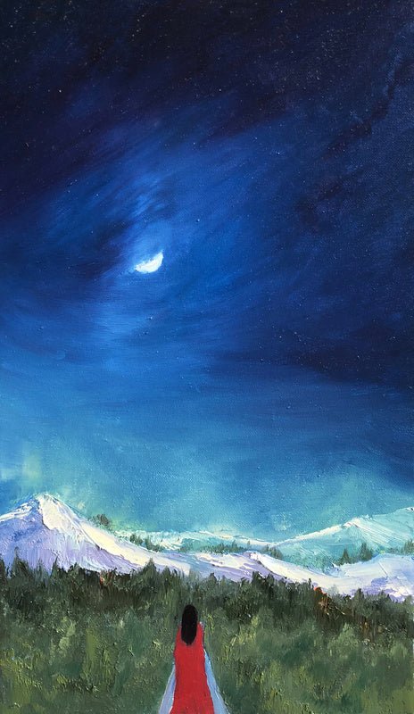 The one who shades the moon Painting - Landscape - Artvora