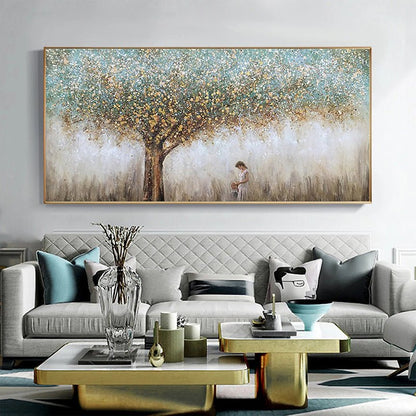 Under the Golden Tree Painting - Abstract - Artvora