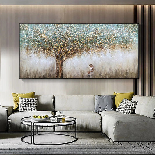 Under the Golden Tree Painting - Abstract - Artvora