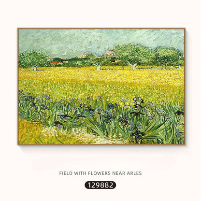 Van Gogh-Field with Flowers near Arles- Advanced Reproduction Painting - Landscape - Artvora