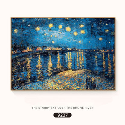 Van Gogh-Starry Night Over the Rhone River- Advanced Reproduction Painting - Landscape - Artvora