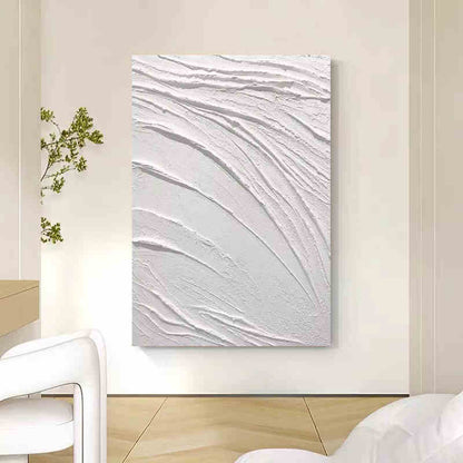 White Art Series Textured Painting - Artvora