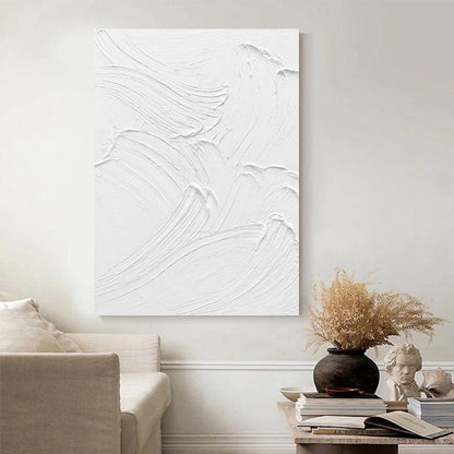 White Art Series Textured Painting - Artvora