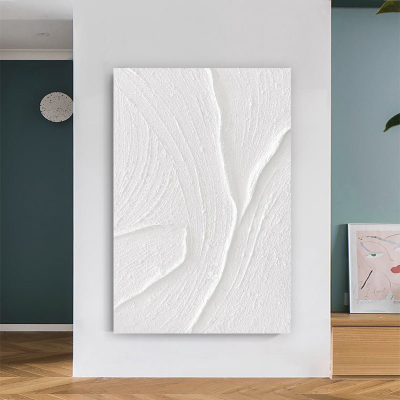 White Art Series Textured Painting - Artvora