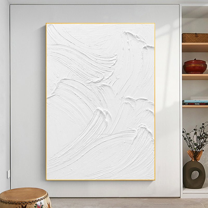 White Art Series Textured Painting - Artvora