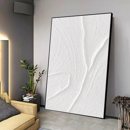 White Art Series Textured Painting - Artvora