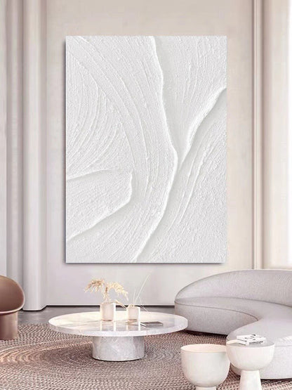 White Art Series Textured Painting - Artvora