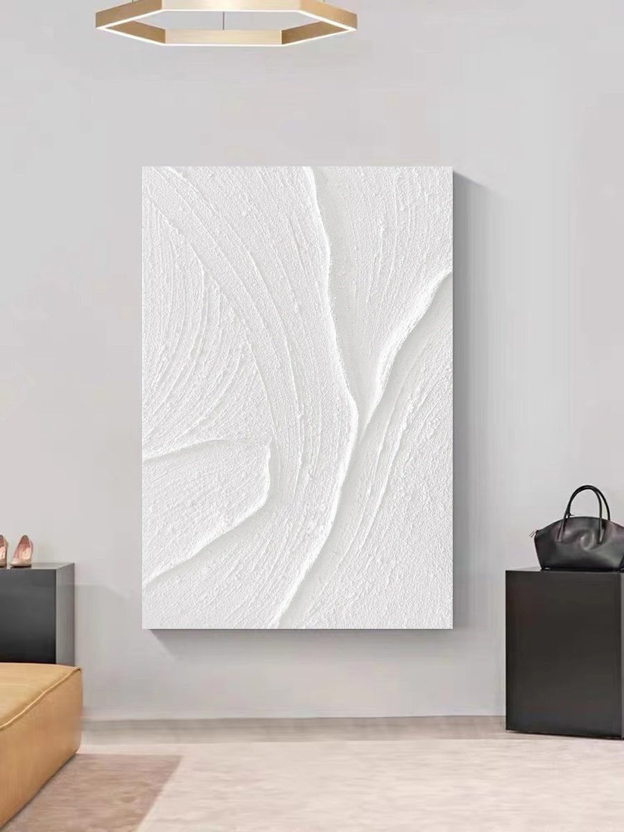 White Art Series Textured Painting - Artvora