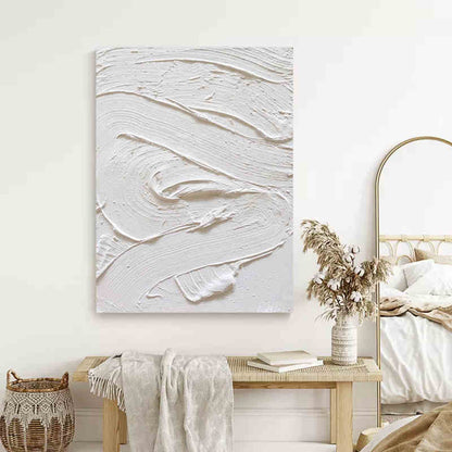 White Art Series Textured Painting - Artvora