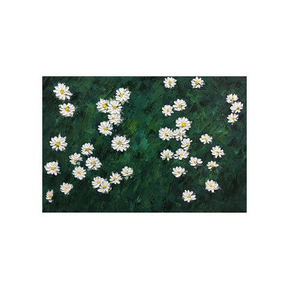 White Flowers and Green Wall Painting - Flowers - Artvora