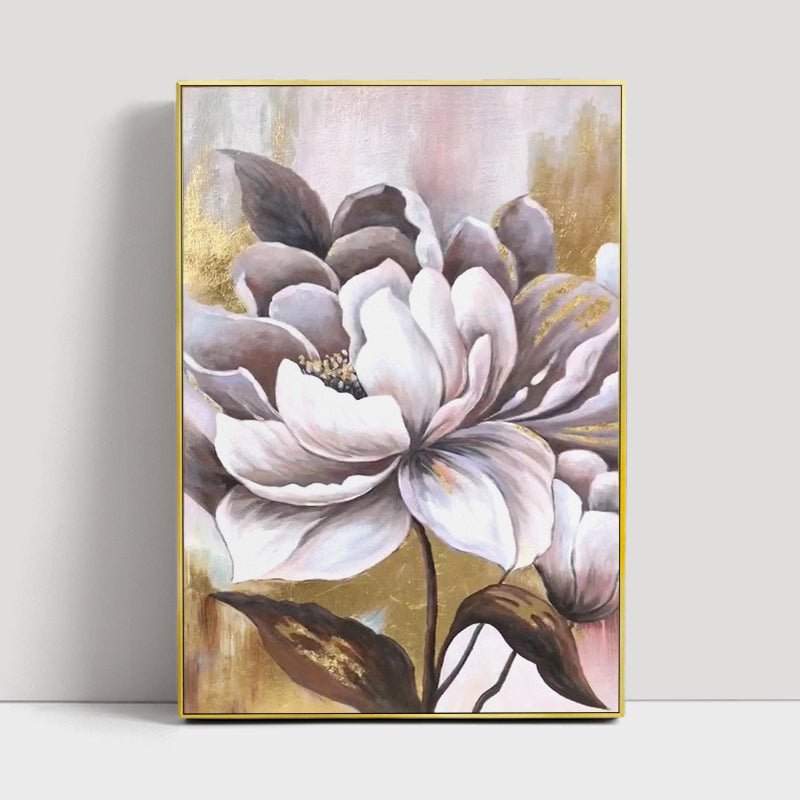 White Peony Painting - Flowers - Artvora