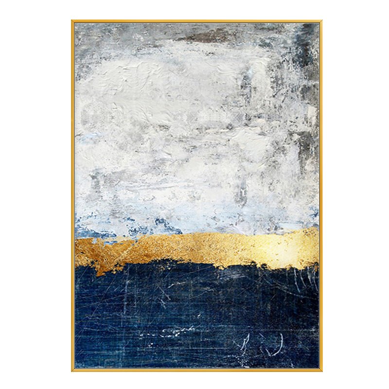 White, Yellow, Blue Painting - Textured - Artvora