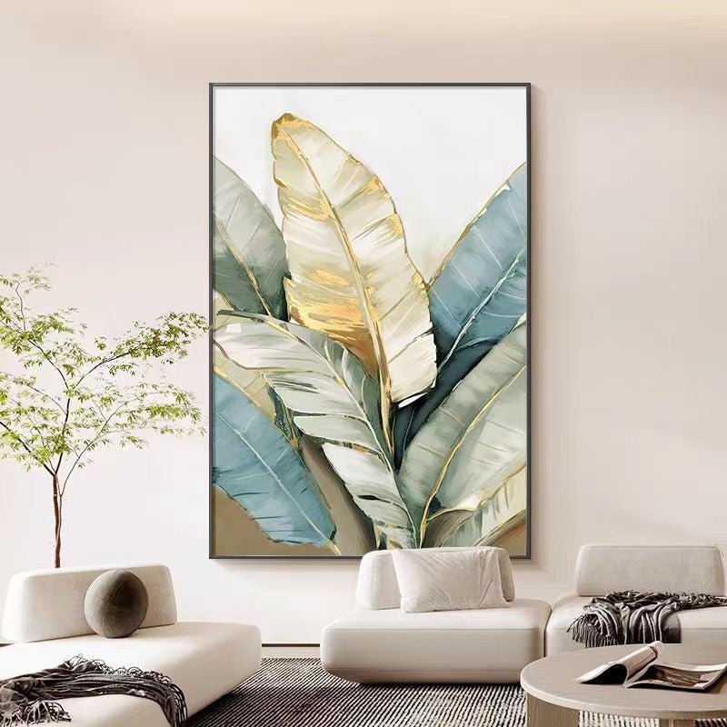 Yellow Banana Leaf Painting - Flowers - Artvora