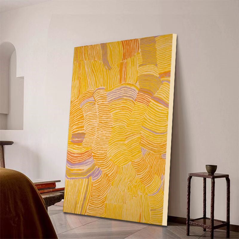 Yellow Wave Painting - Abstract - Artvora