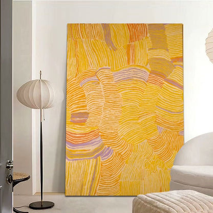 Yellow Wave Painting - Abstract - Artvora